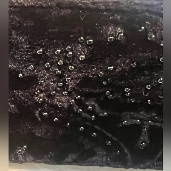 Vintage Marcy Avane’ Black Burnt Embossed Velvet Beaded Evening Bag Holiday - Picture 14 of 16